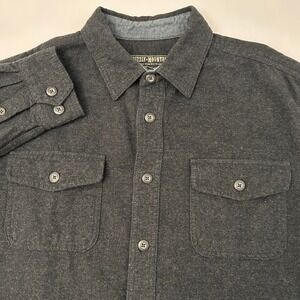 Grizzly Mountain Mens XL Gray Doubled Brushed Chamois Flannel Shirt Long Sleeve